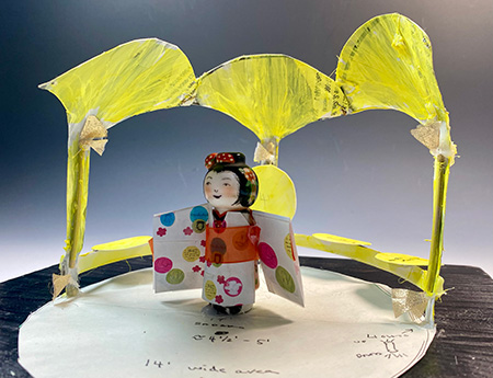 新たな「サダコ像」のデザイン模型