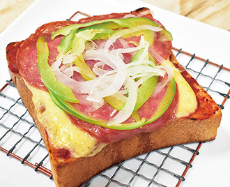 Japanese Pizza Toast with Olli Genoa Salami